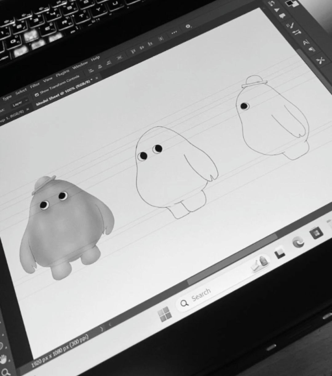 Character Model Sheet — Digital Illustration by Suzie